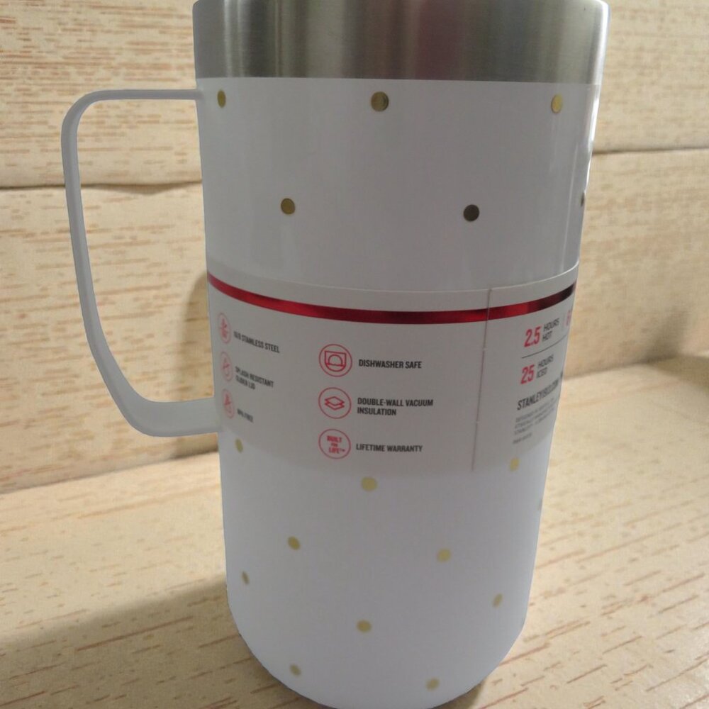 The Stanley Stay-Hot Camp Mug,24 oz, White Gold Frost,NWT, No box - Picture 5 of 11